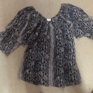 PARKER.  Shift dress in blue snake print